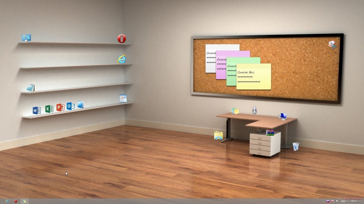 Обои с полочками на рабочий стол