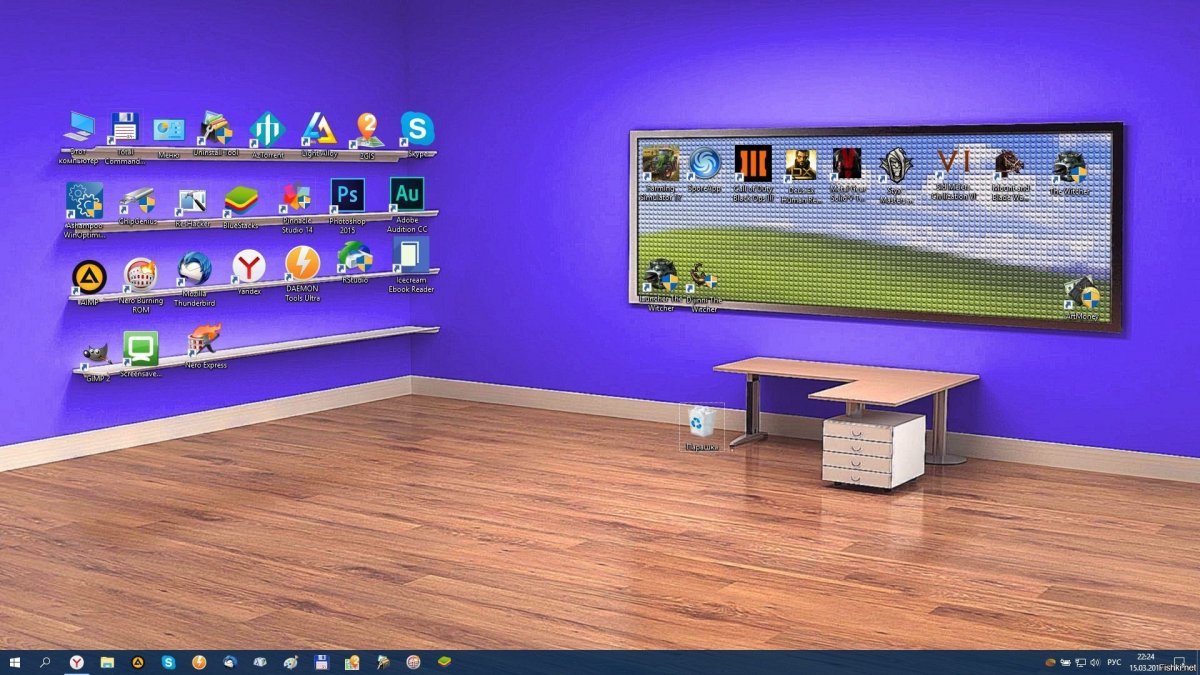 Заставка на рабочий стол в виде комнаты