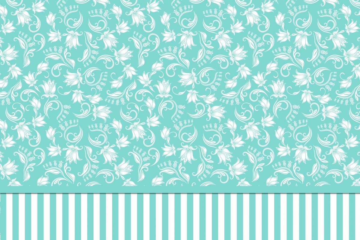 Бирюзовые узоры на белом фоне