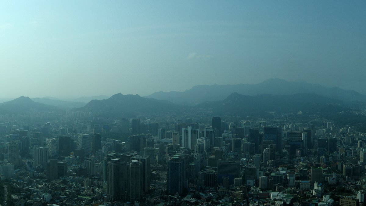 Сеул розовый закат Пусан