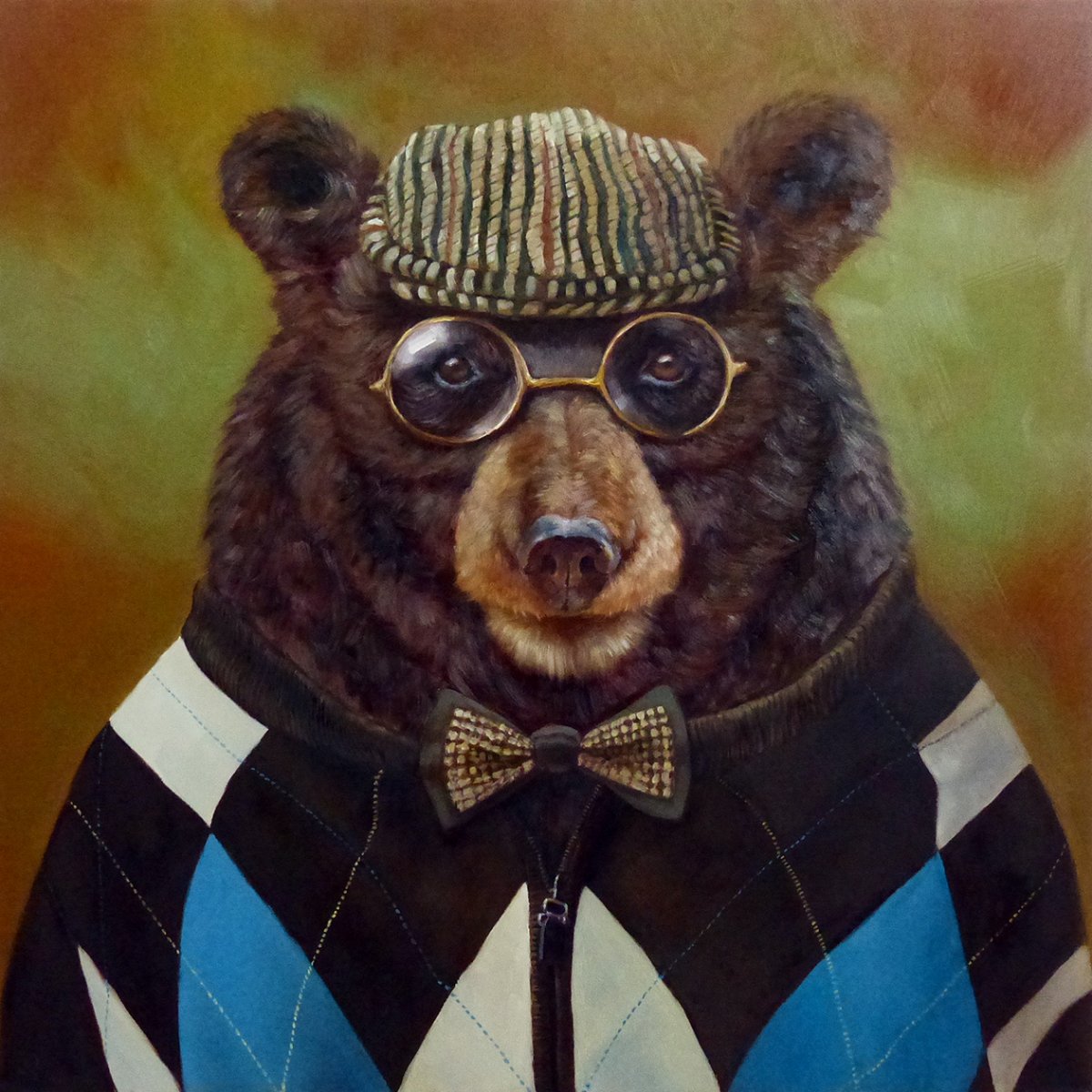 Медведь в очках арт