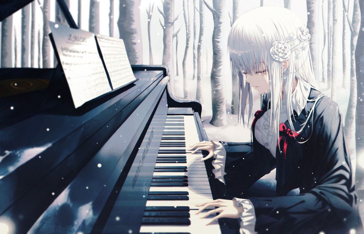 Аниме фортепиано девушки