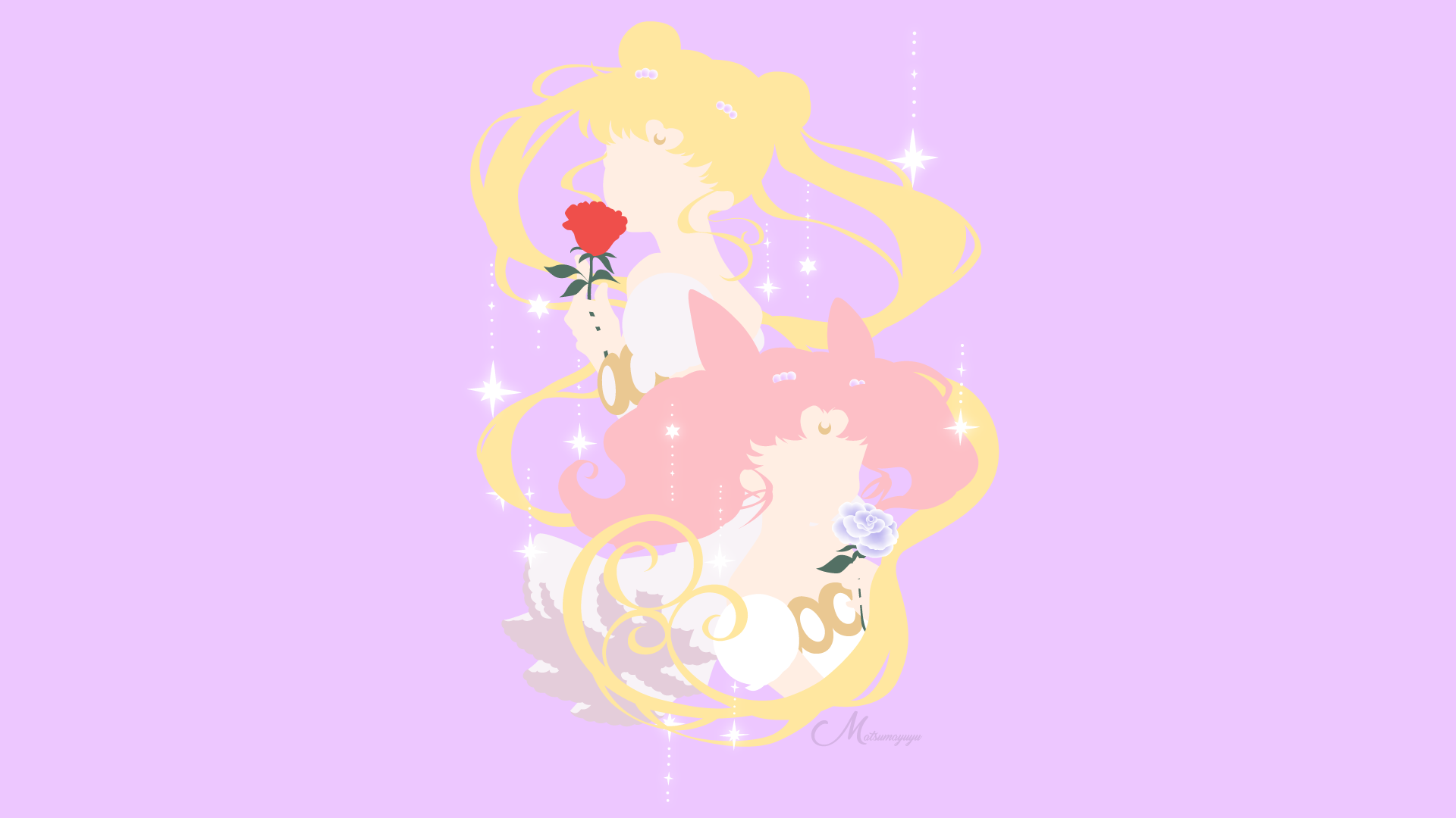 Обои мун. Sailor Moon фон. Усаги Цукино и Чибиуса. Сейлор Мун обои на ноутбук.