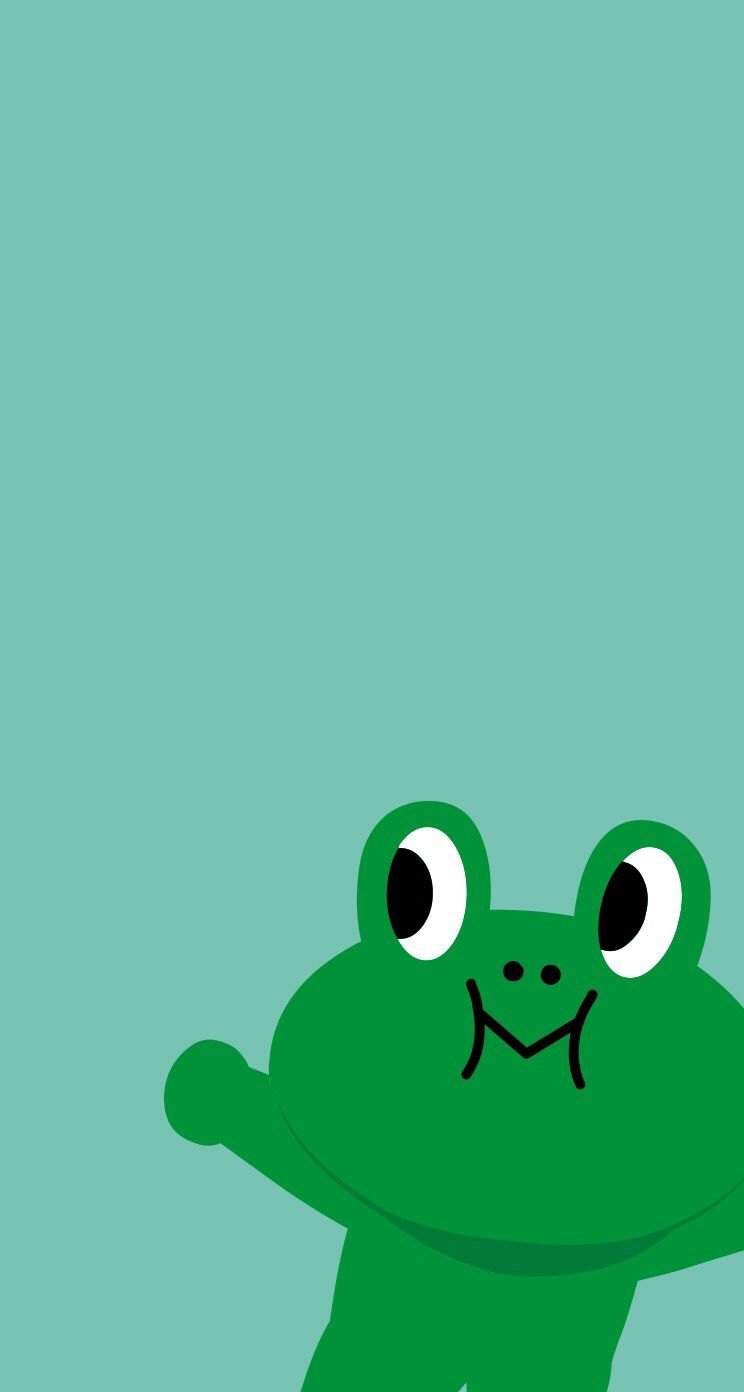 Зелёные обои с лягушкой