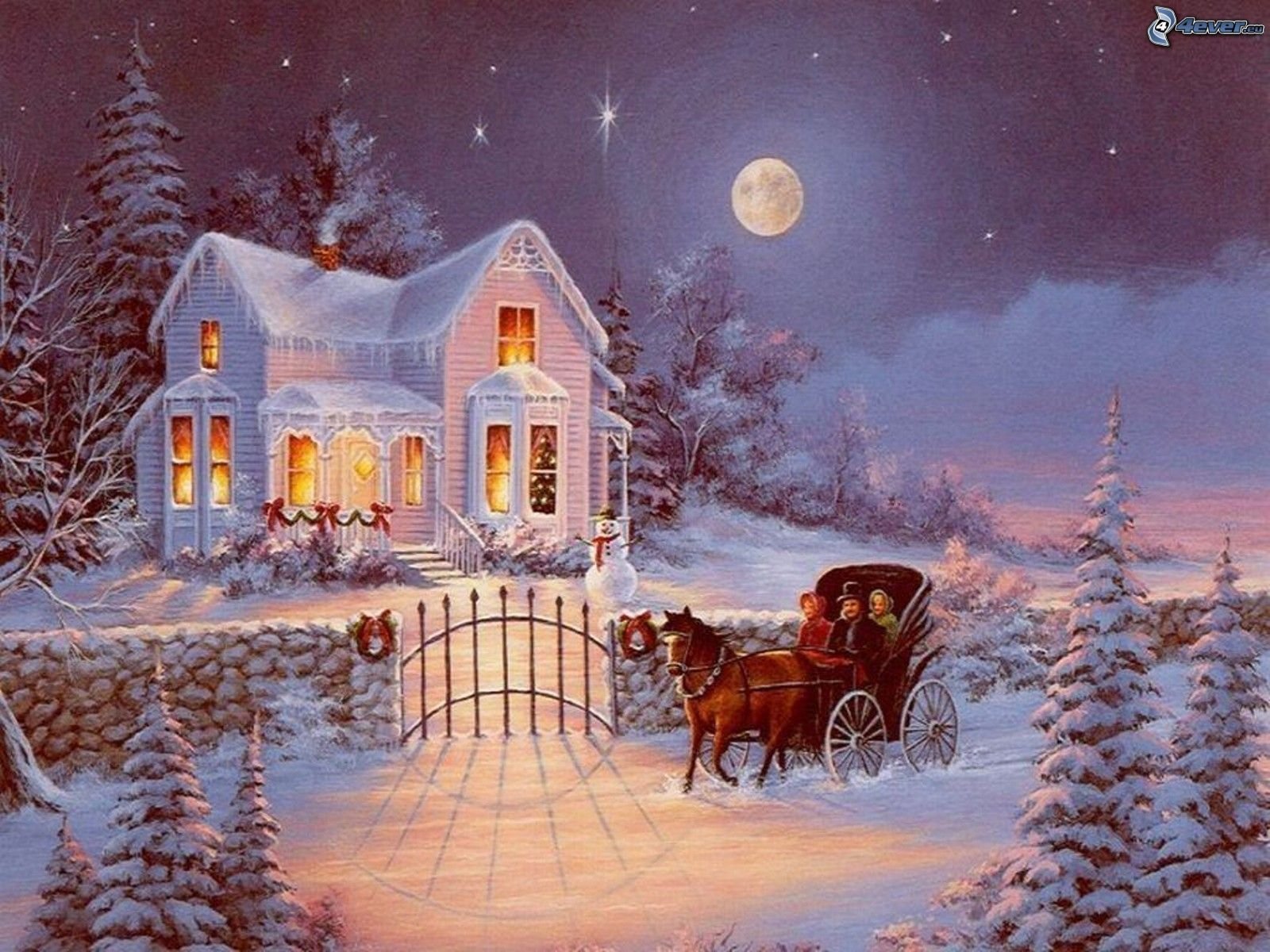 Ночь про рождество. Dennis lewan Рождество картины. Картины художника Terry Redlin Рождество.