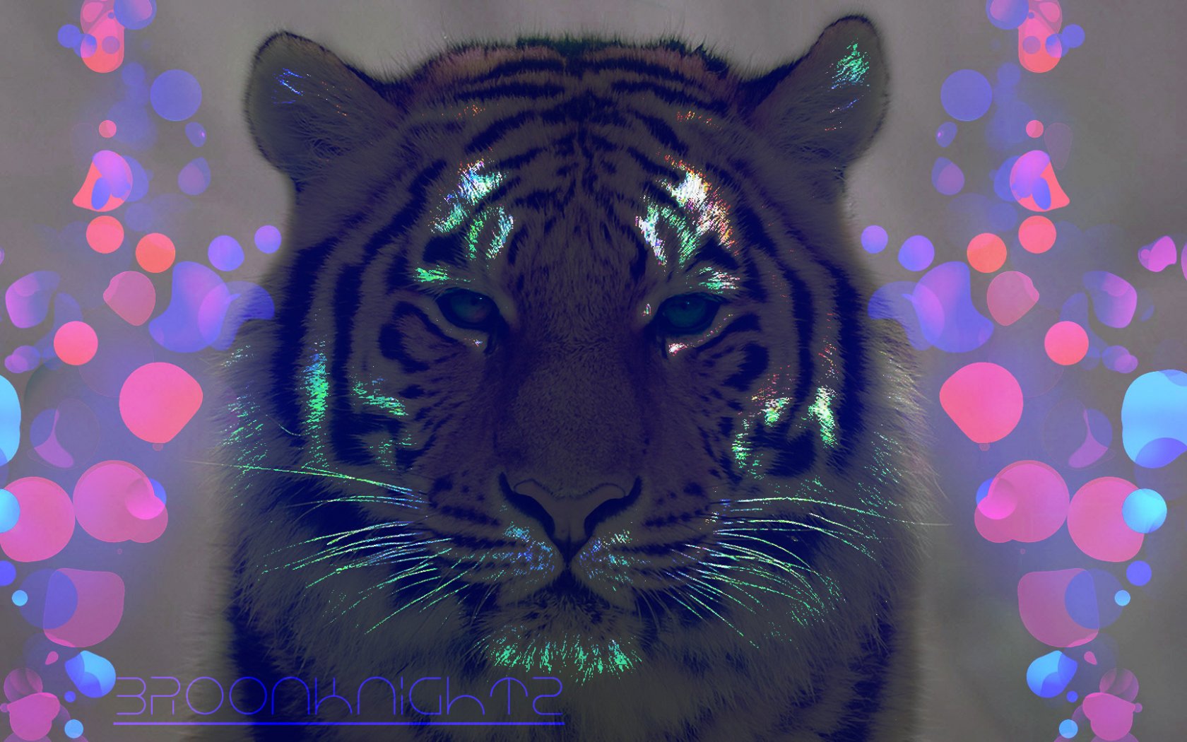 Синий неоновый тигр