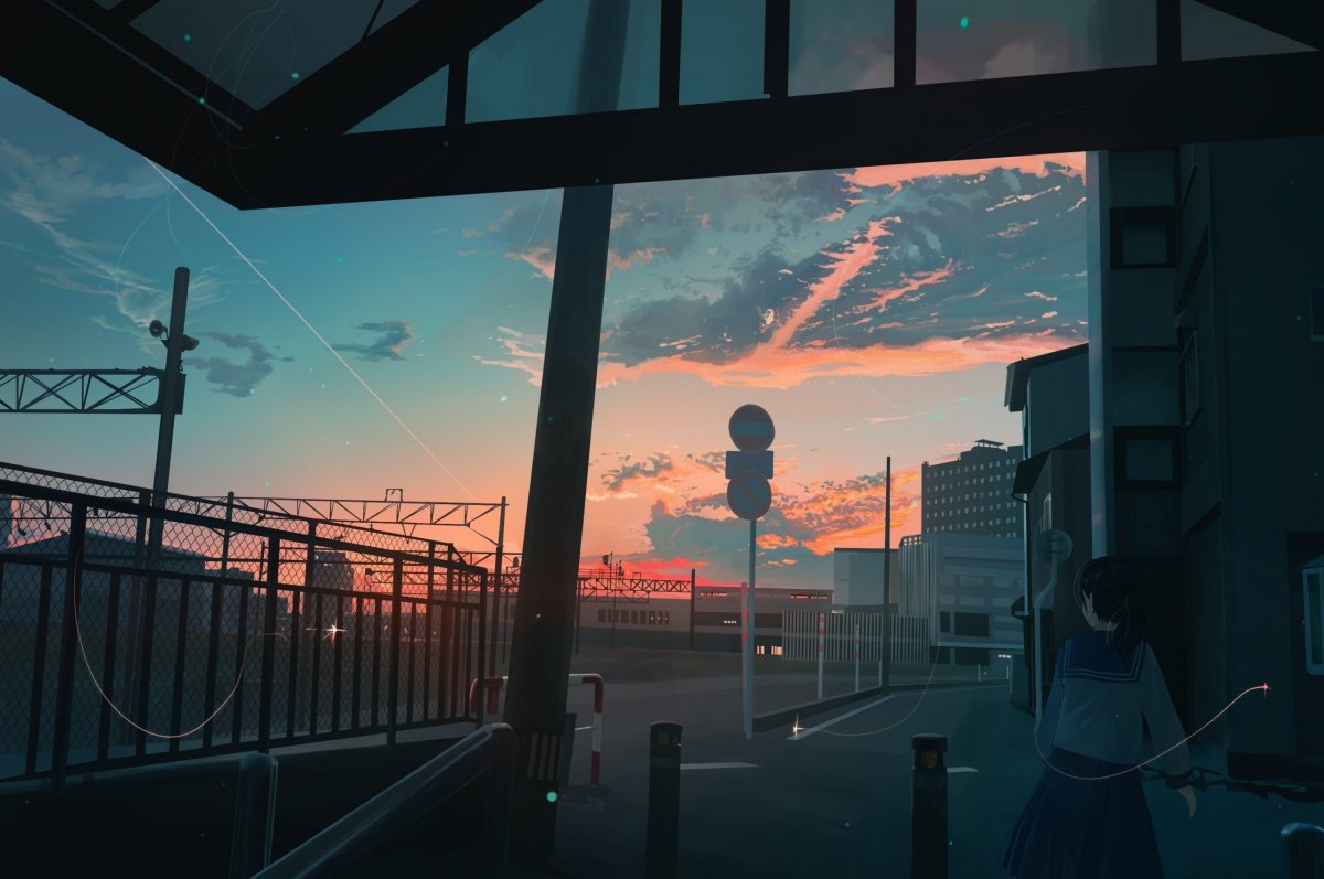 Крыша школы аниме