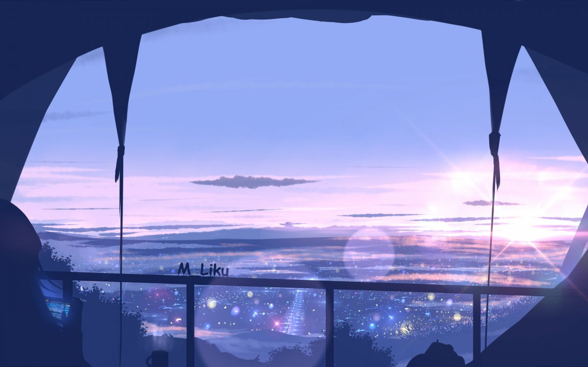 Вечерняя улица аниме