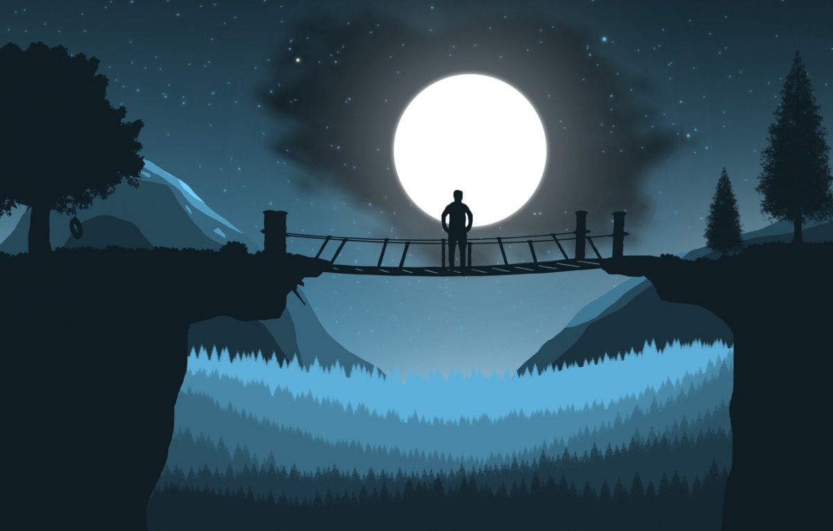 Лунный месяц ночь