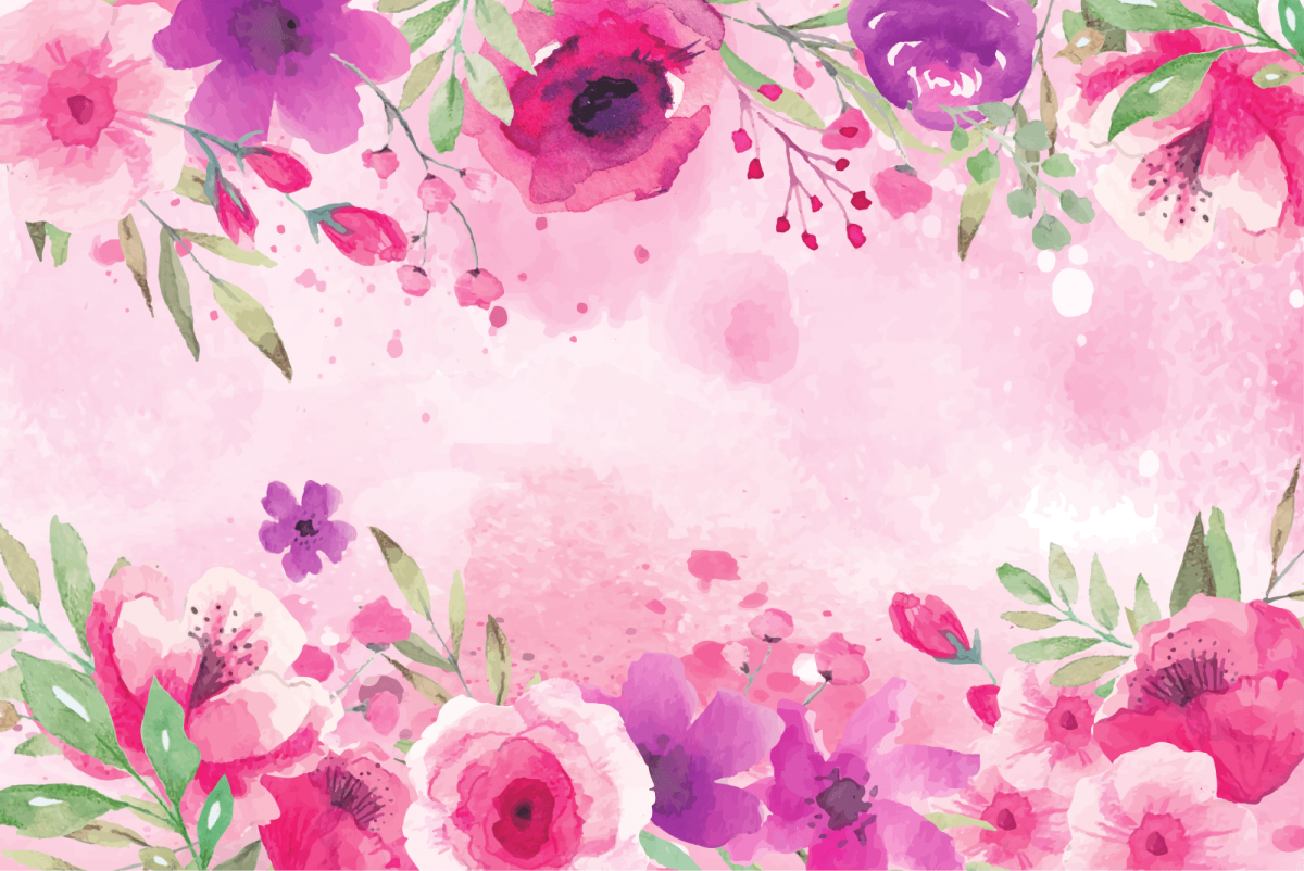 Нежные розовые цветы на белом фоне