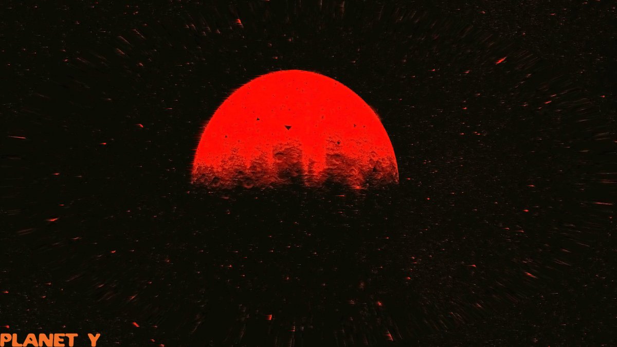 Кровавая Луна на черном фоне