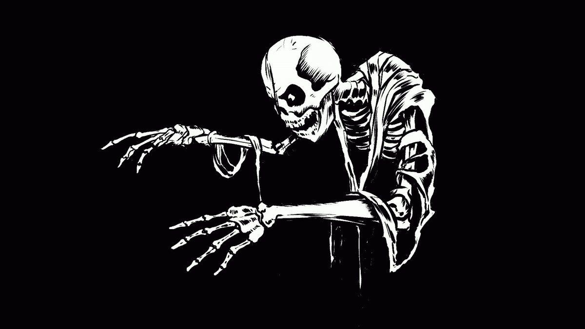 Обои в виде скелета