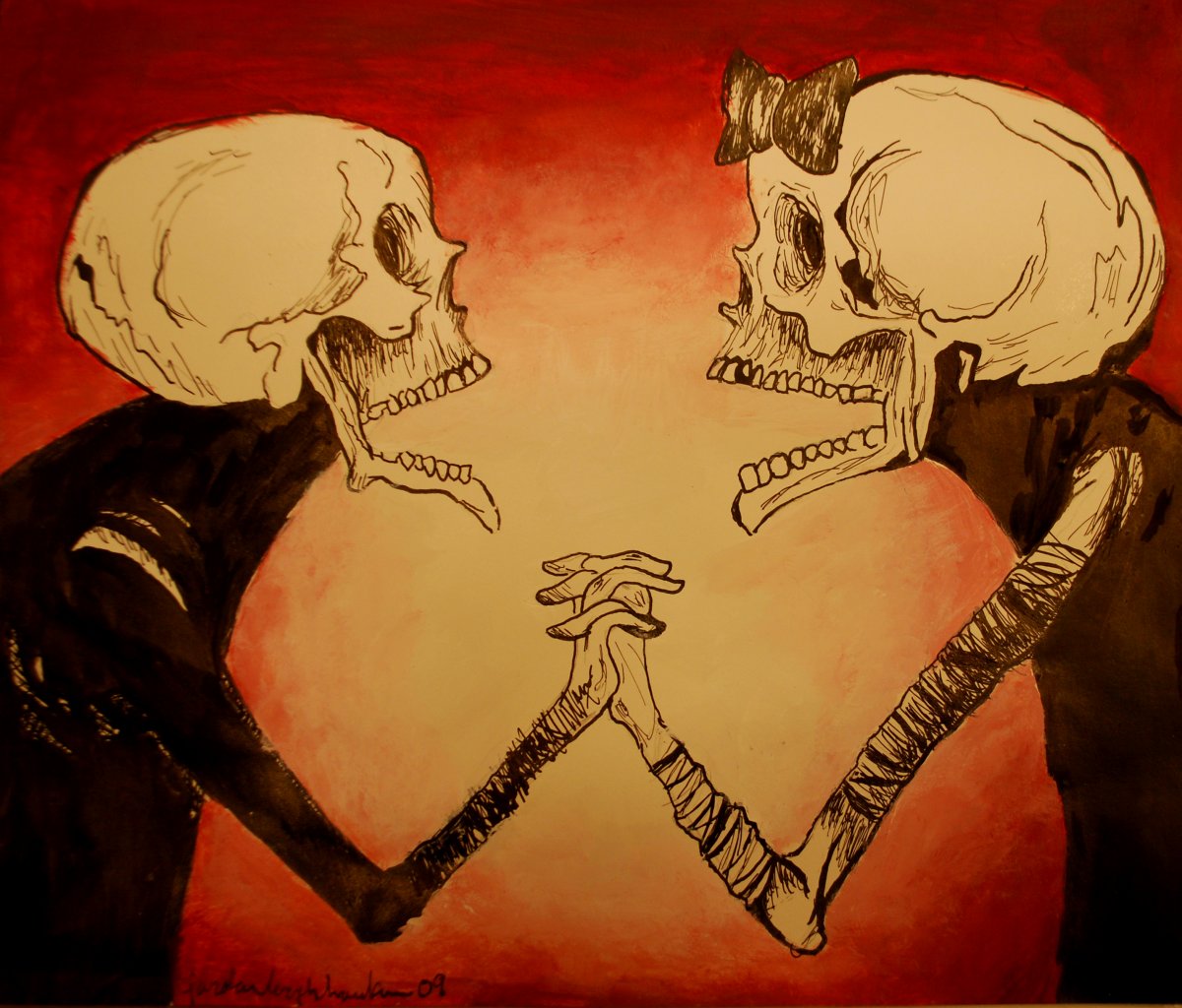 Открытка со скелетом своими руками