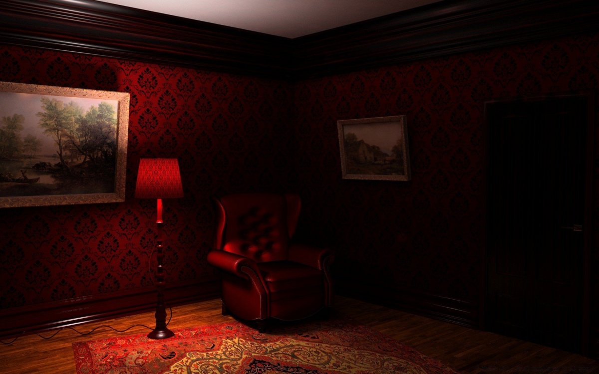 Старинное кресло в комнате