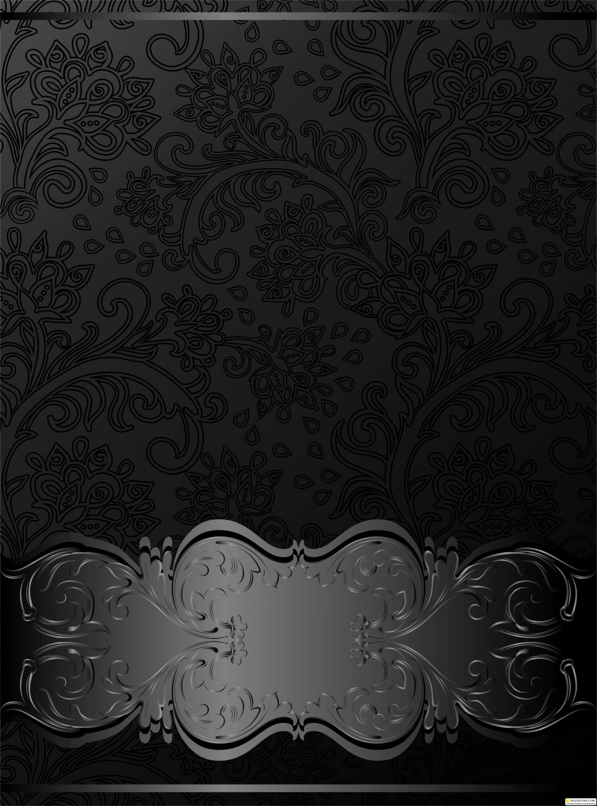 Белые вензеля на черном фоне