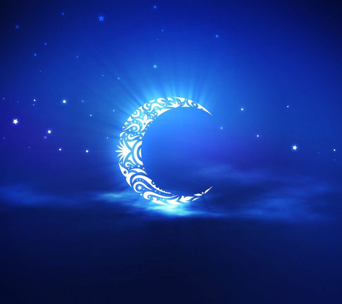 Красивый полумесяц со звездой