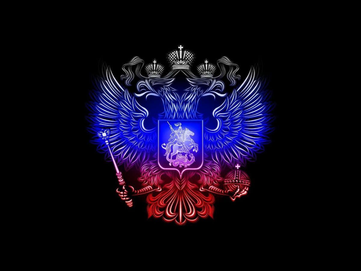 Герб России на черном фоне