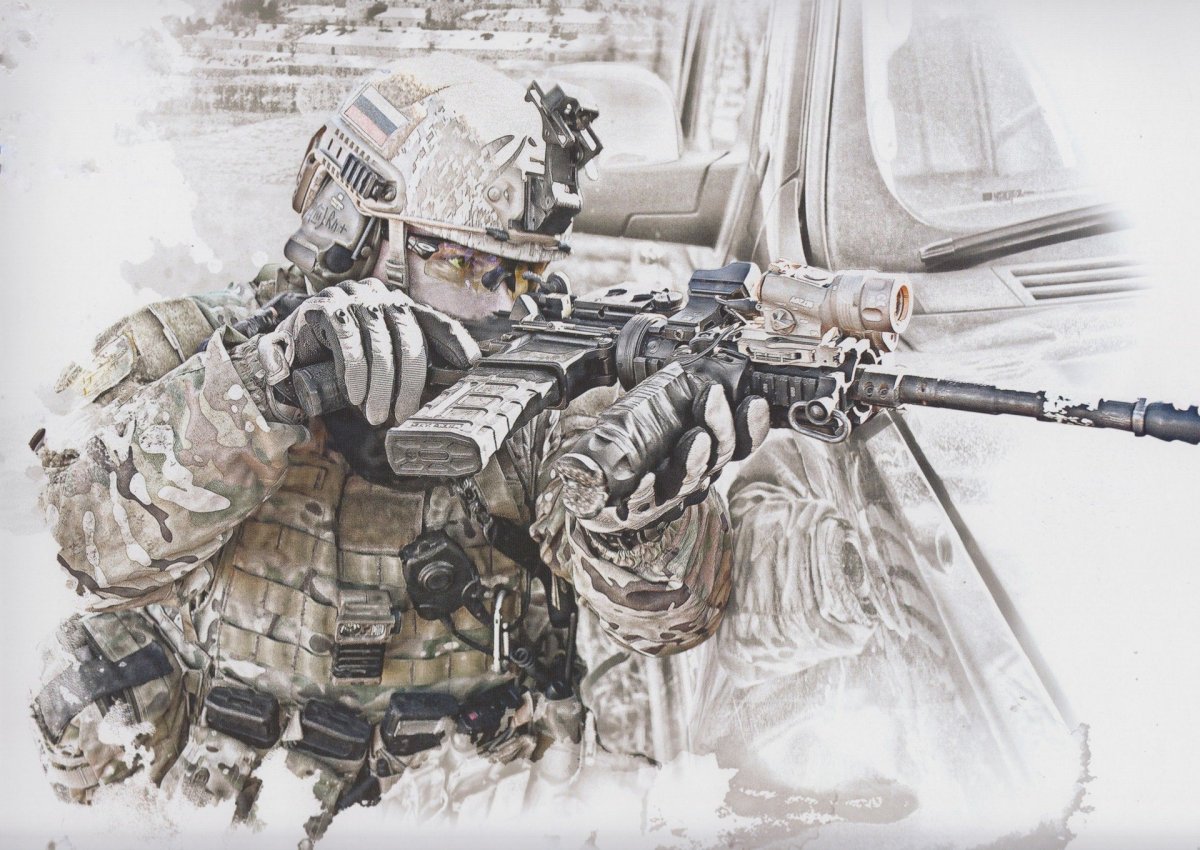 Спецназ на темном фоне