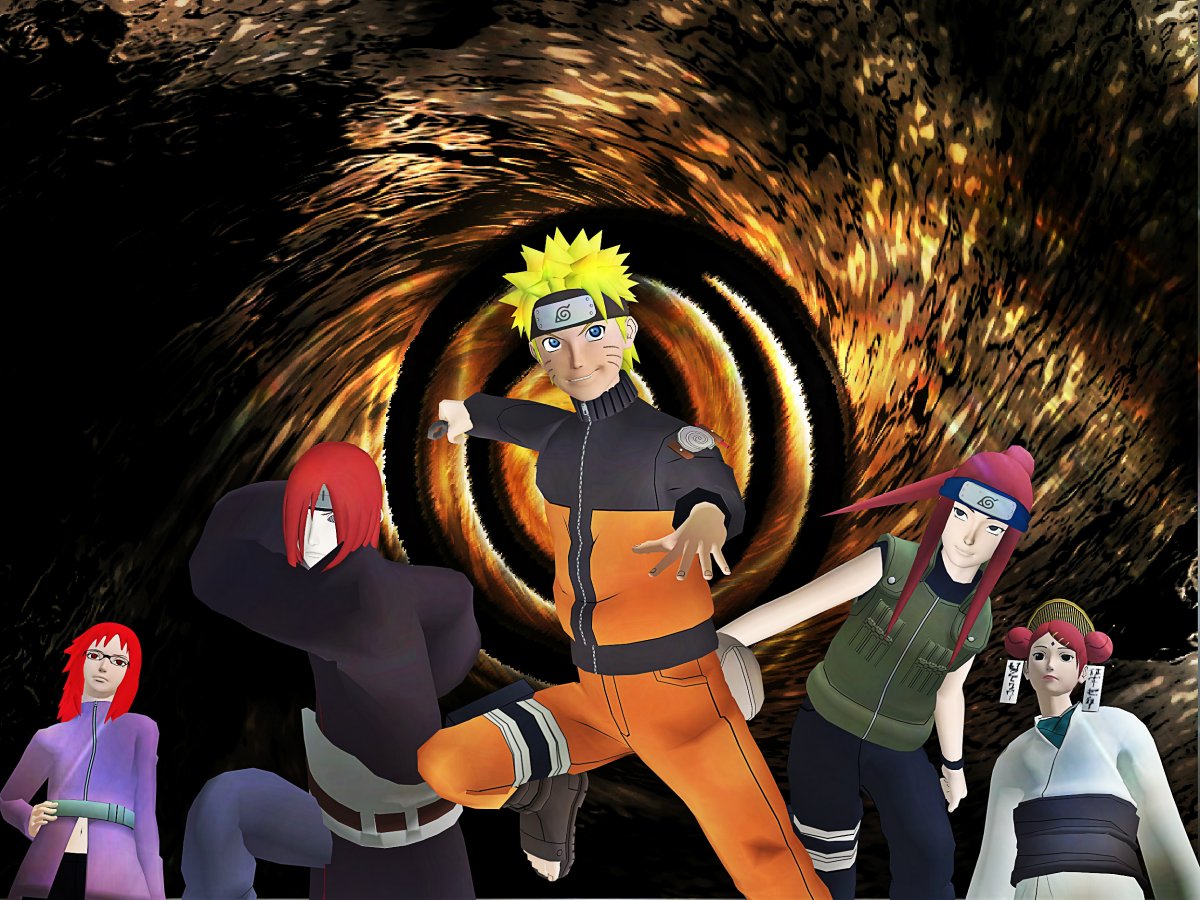 Наруто на зеленом фоне