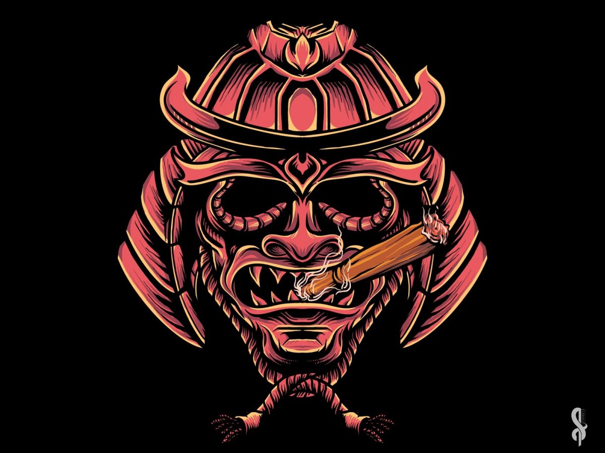 Oni демон Самурай маска