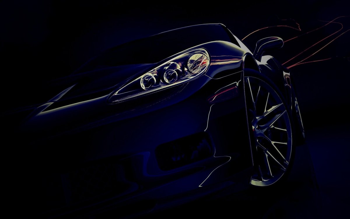 Красивая машина на черном фоне