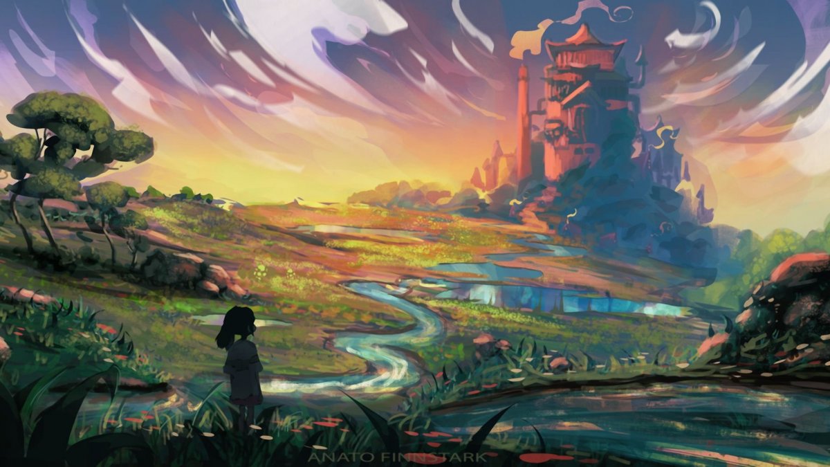 Хаяо Миядзаки пейзажи