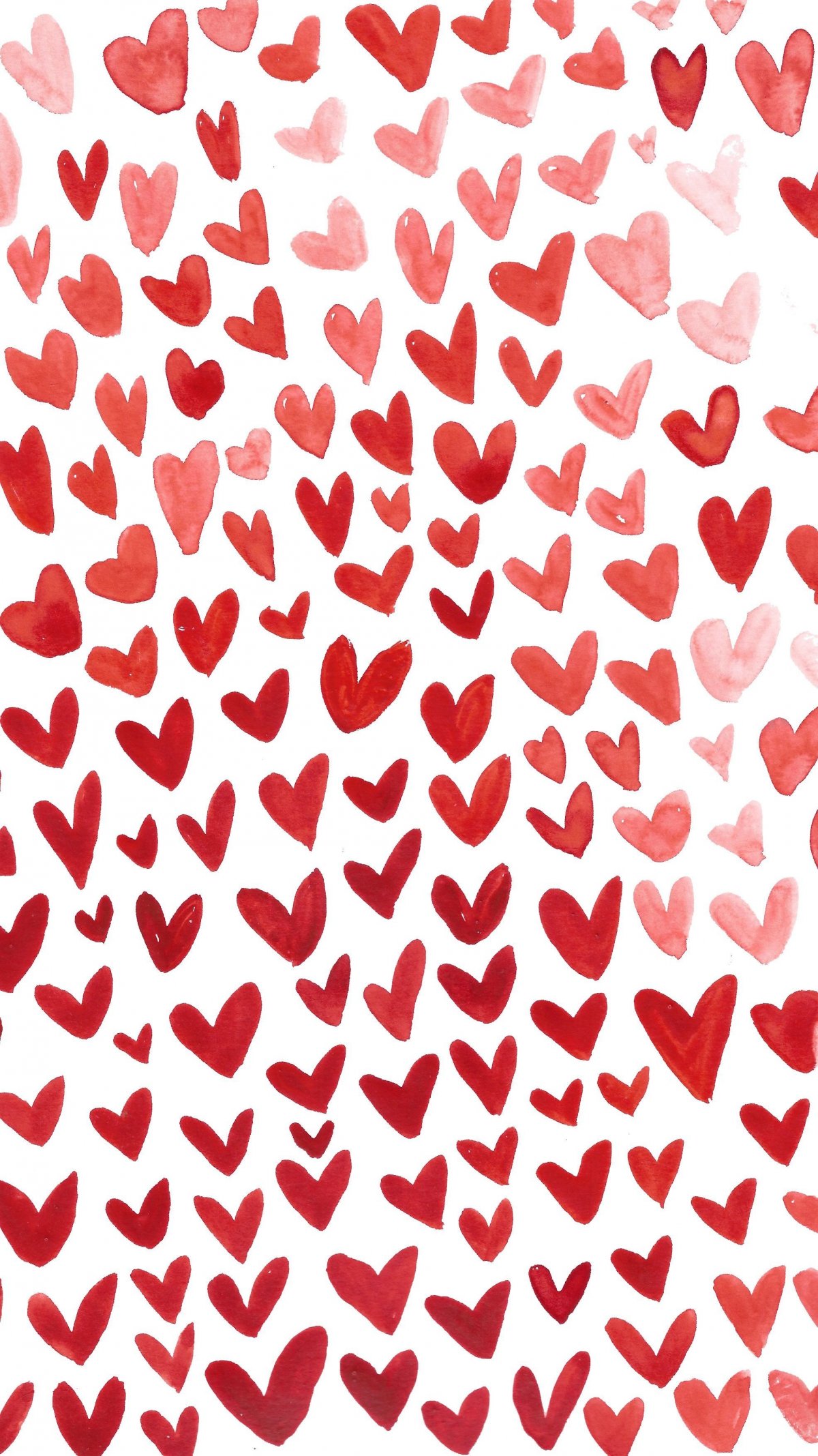 Много красных сердечек