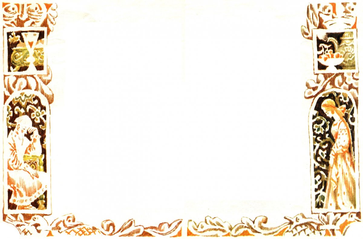 Фон с рамкой в древнерусском стиле