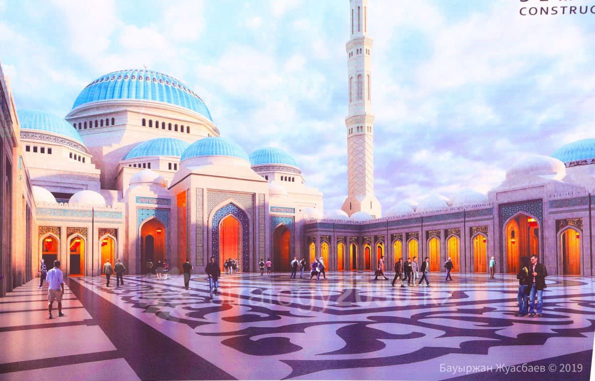 Мечеть Хазрет Султан в Астане ночью