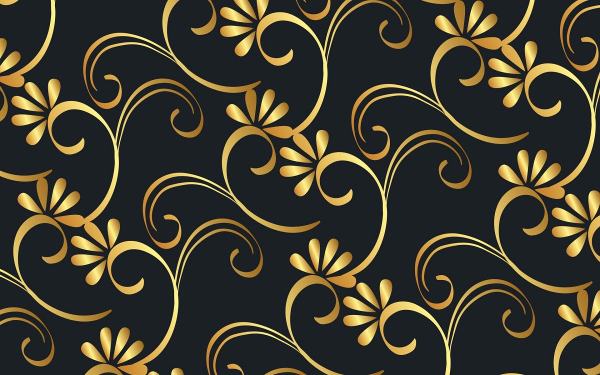 Орнамент черное с золотом полоса