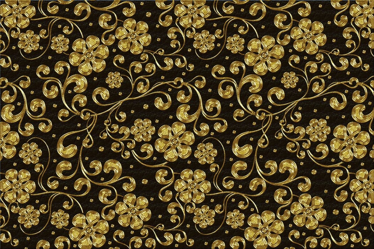 Золотые вензеля на черном фоне
