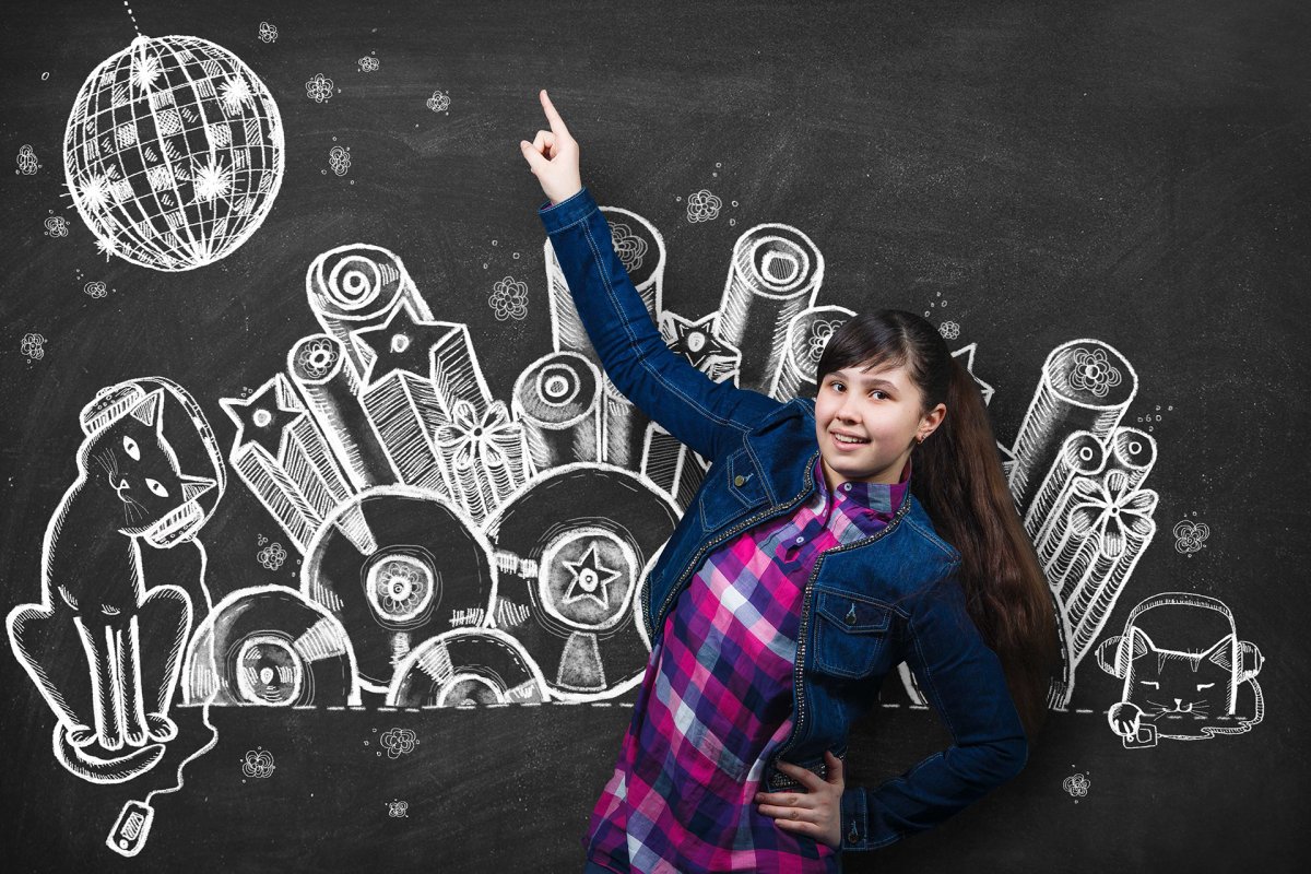 Фотосессия на фоне доски