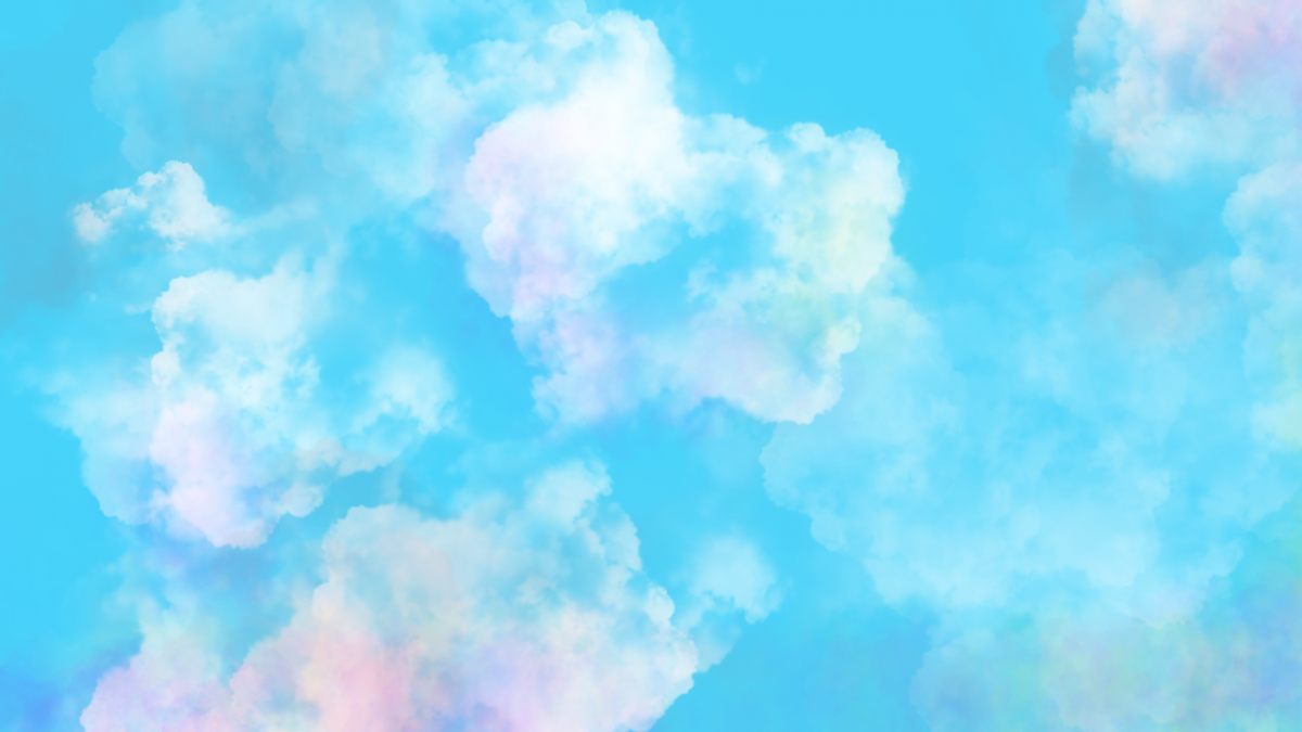 Бирюзовое небо с облаками