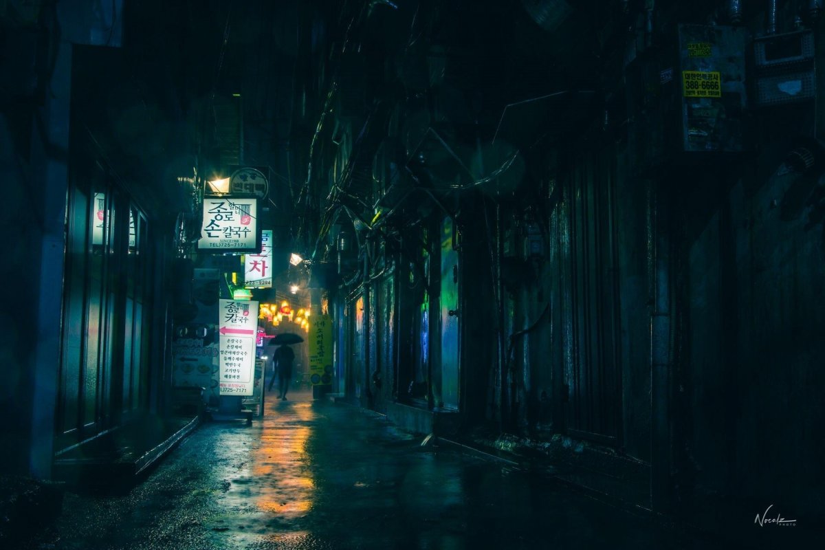 Фон темной улицы 16:9