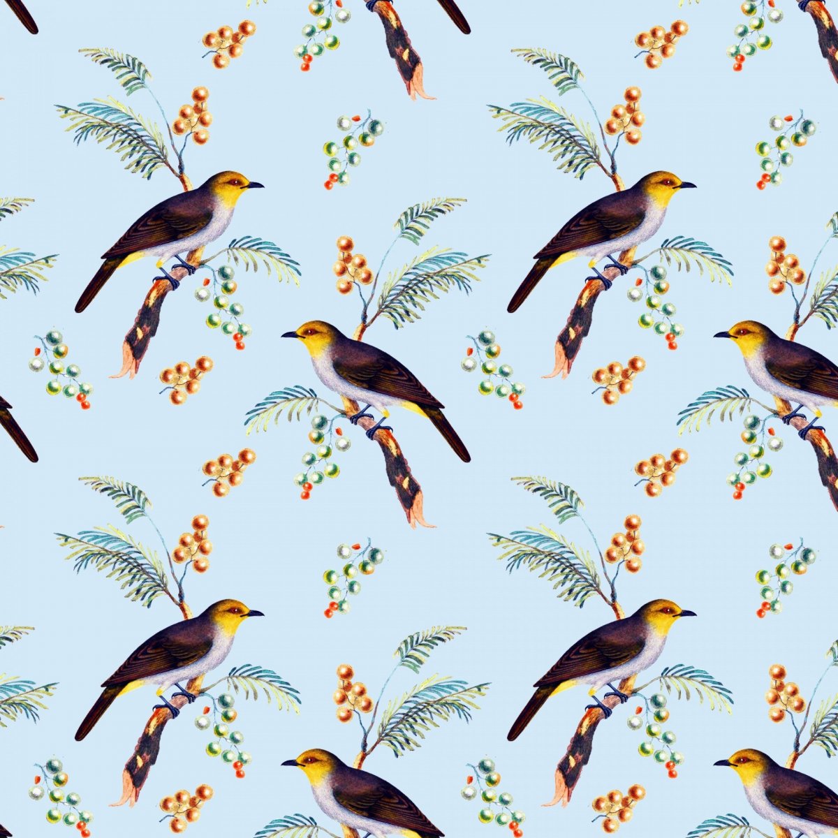 Сетчатый орнамент на фоне птиц