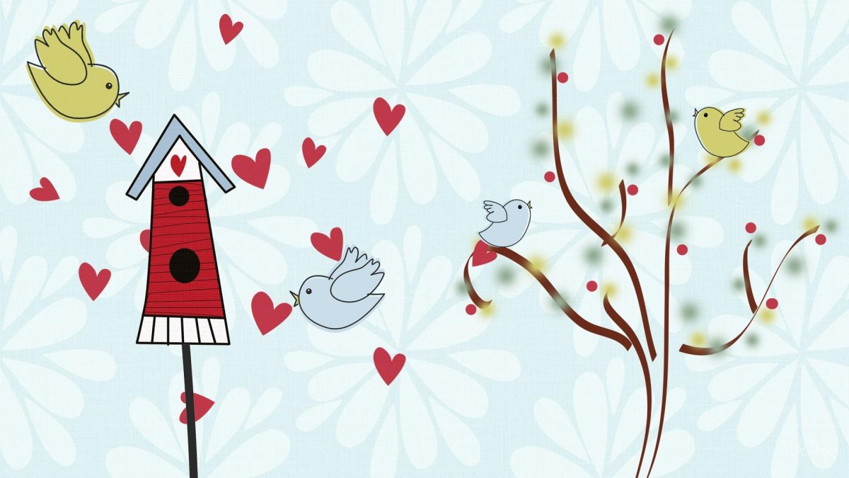 Красивый фон с птичками