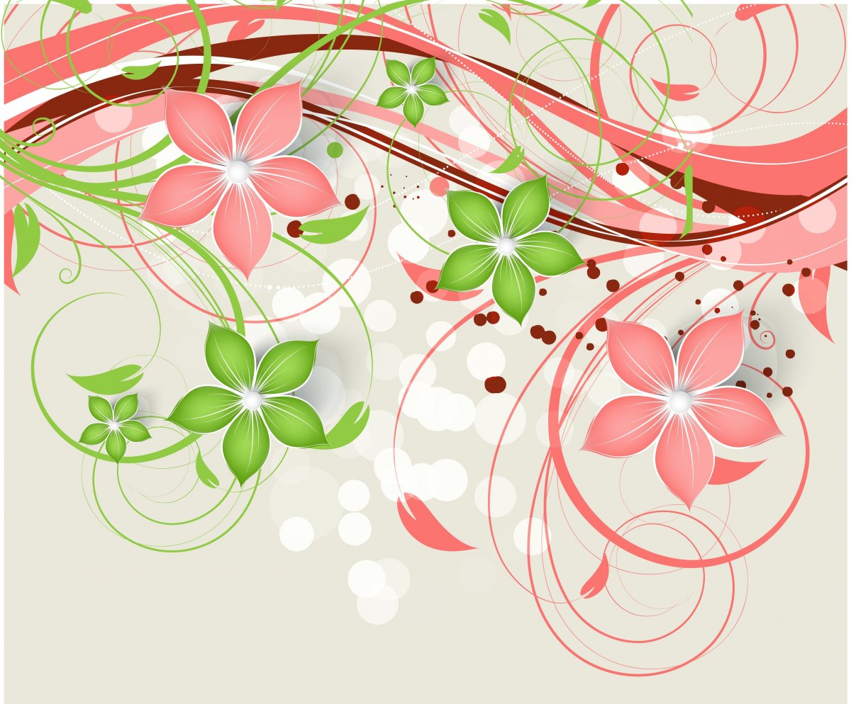 Цветы нежные розово зеленые