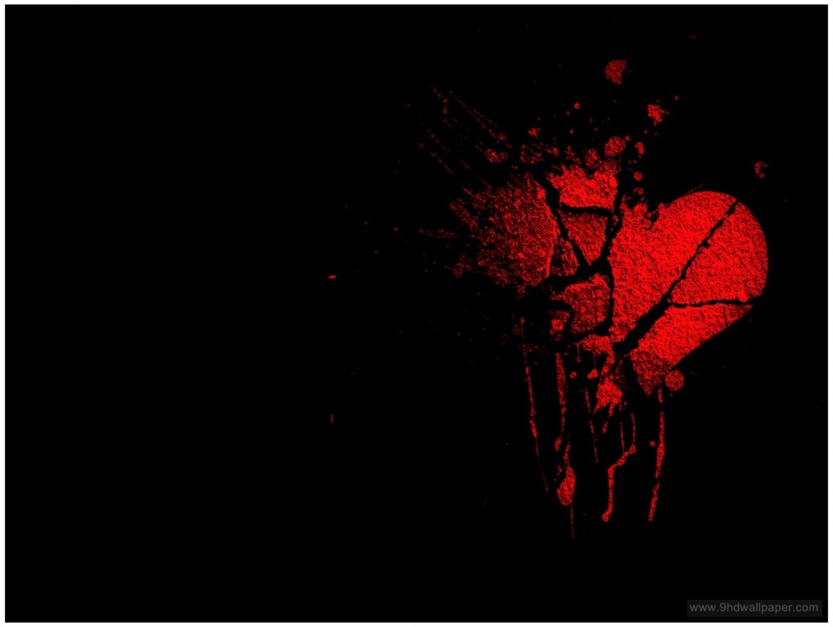 Белое сердце на черном фоне