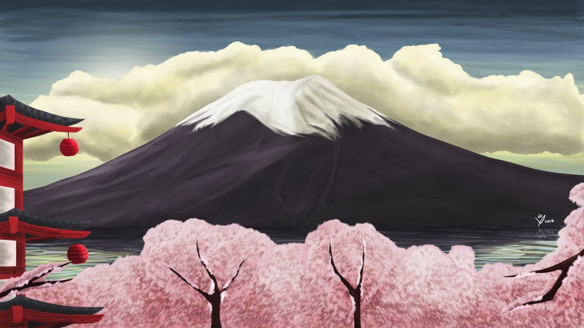 Фудзияма в облаках