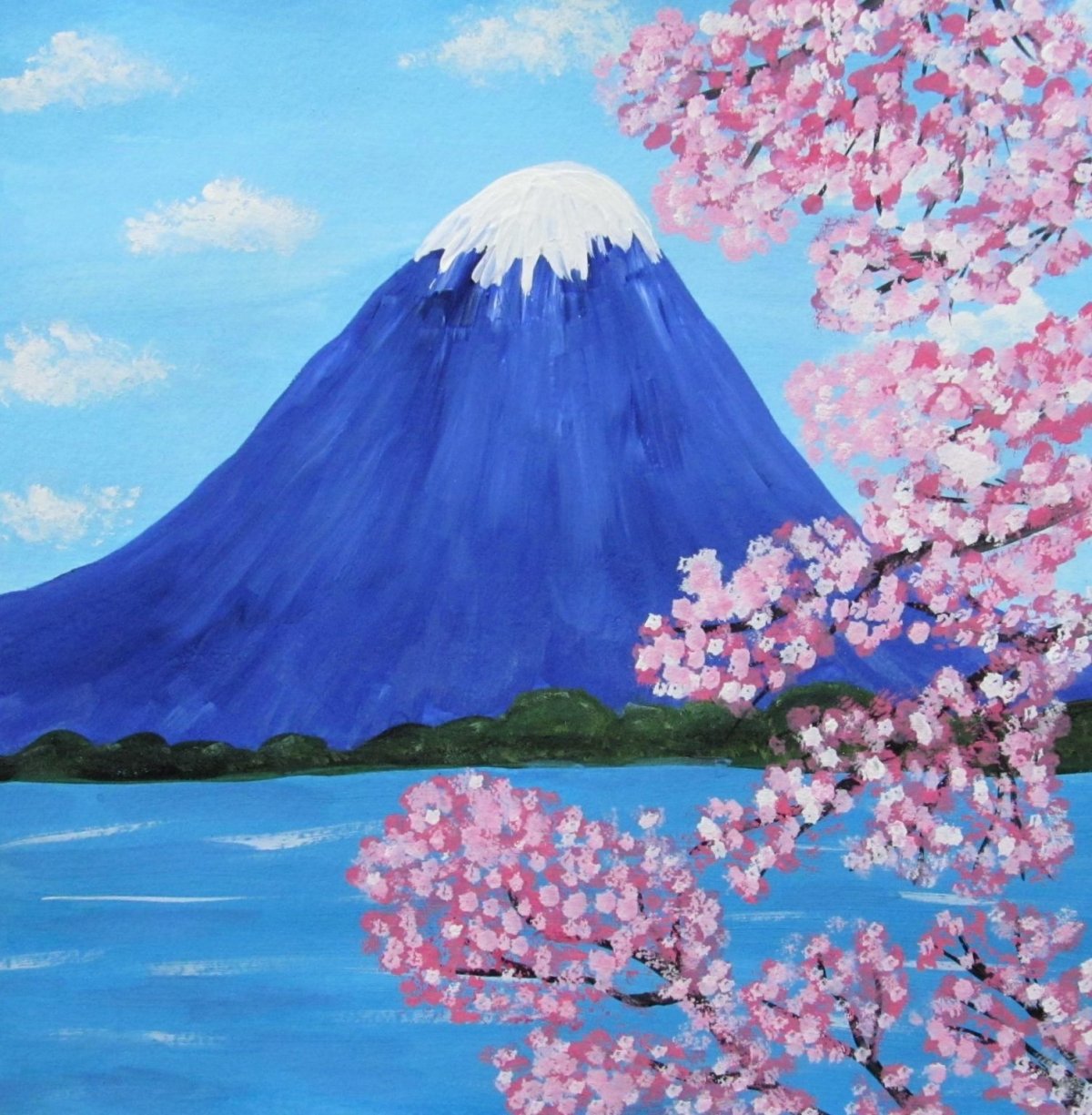 Картина черри блоссом гора