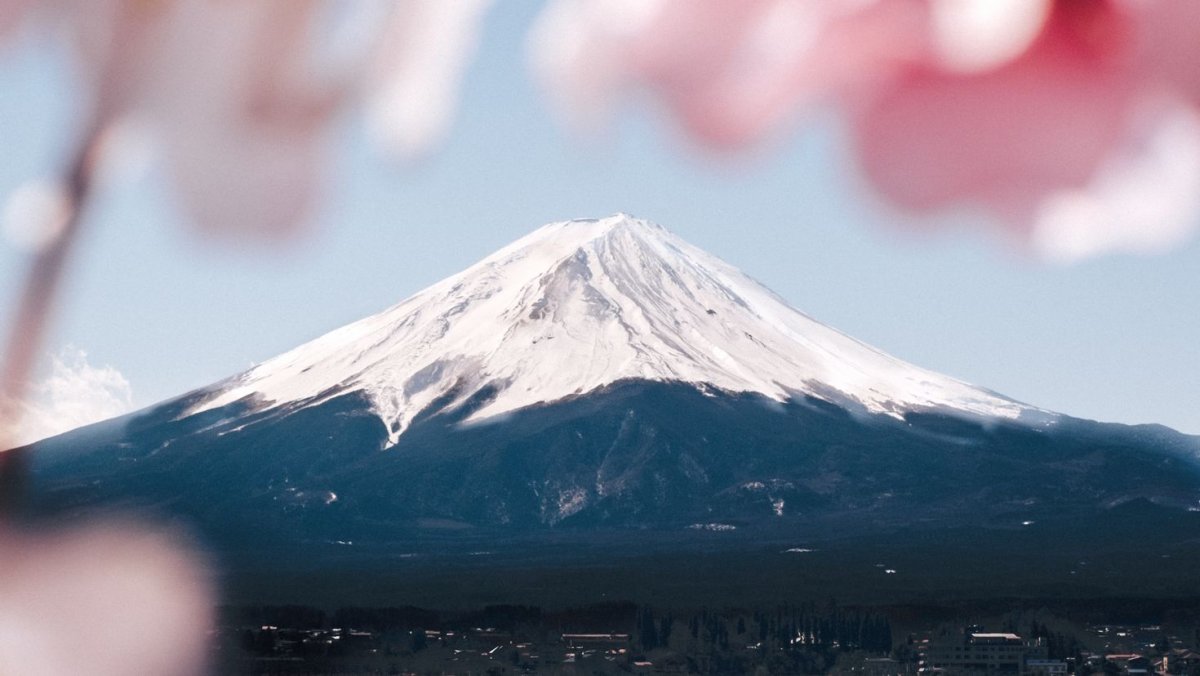 Япония гора Фудзияма и Сакура