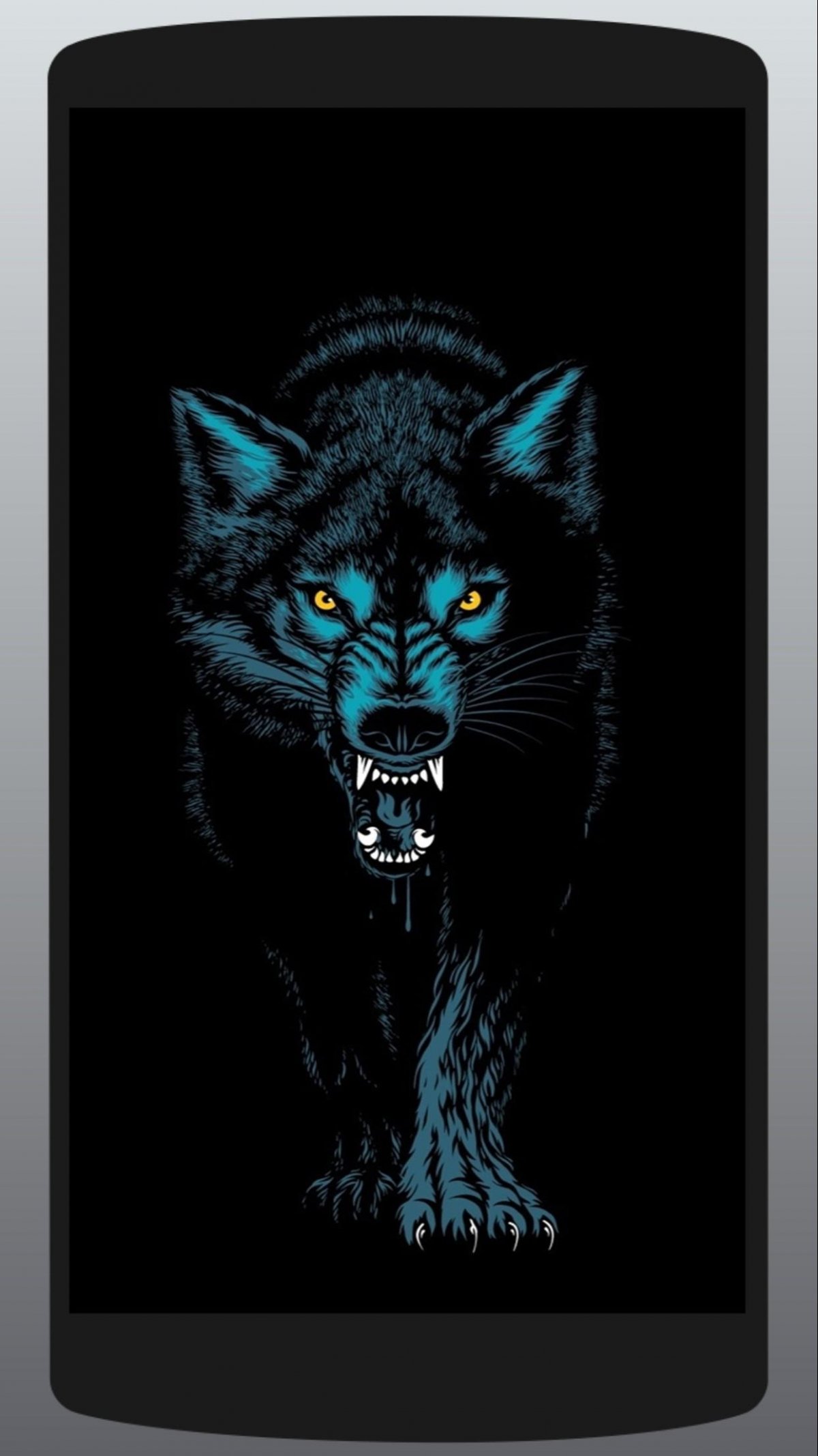 Волк на черном фоне