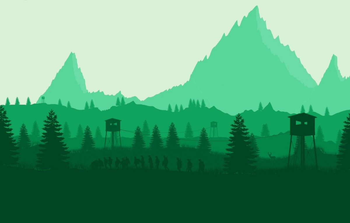 Firewatch лес река горы