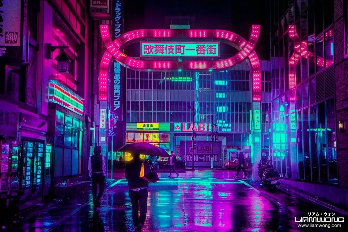 Японские улицы обои на телефон