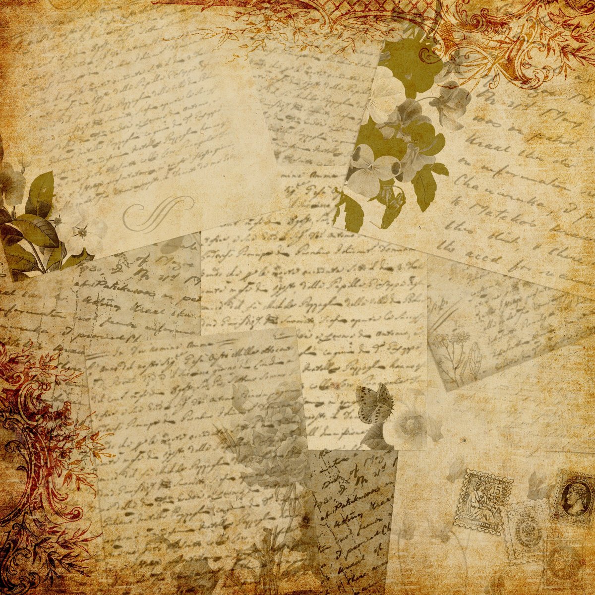 Бумага для скрапбукинга старинная