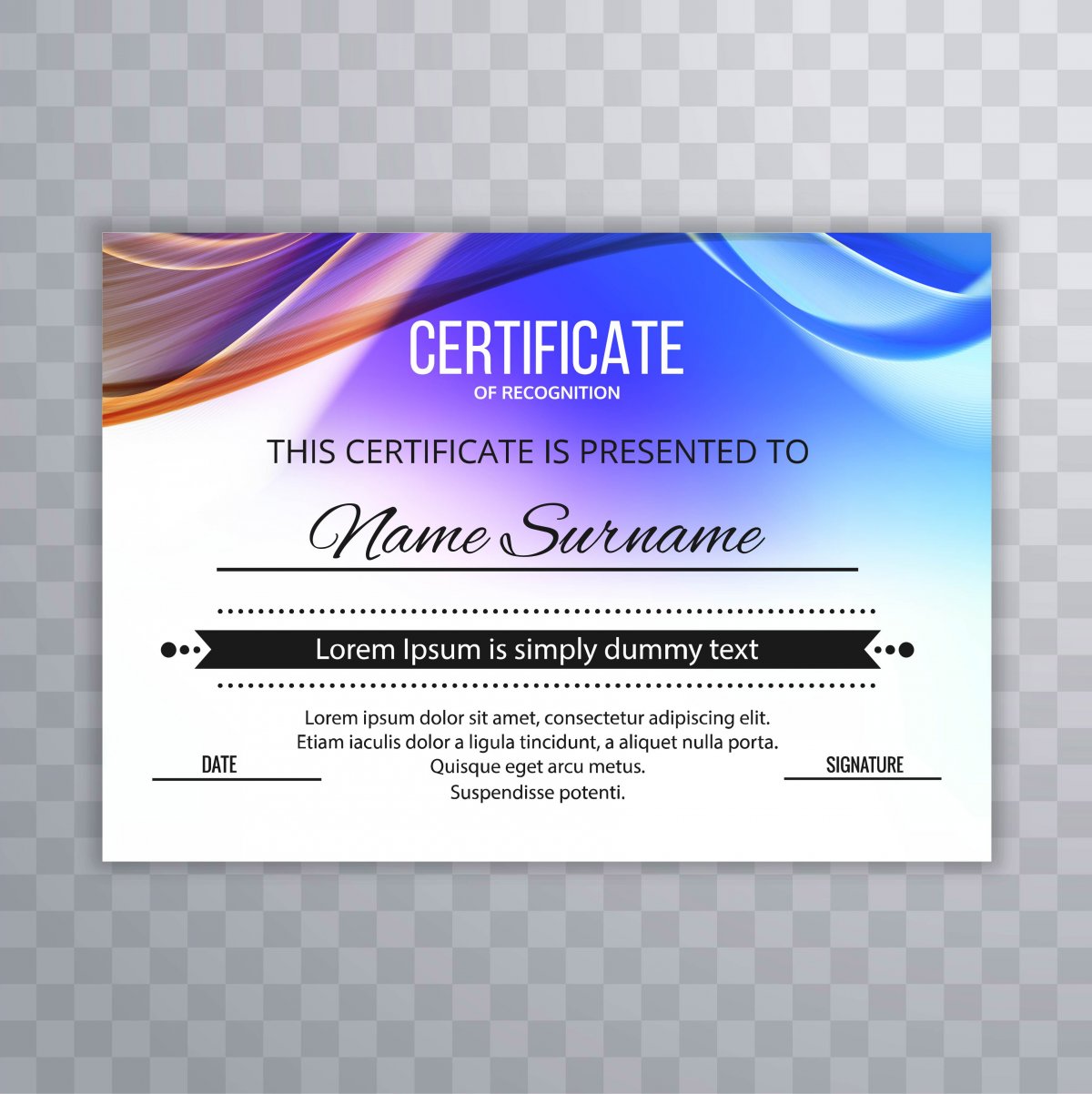 Стильный макет сертификата