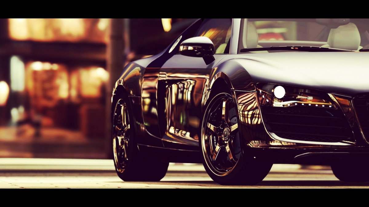 Черная Audi r8 фары