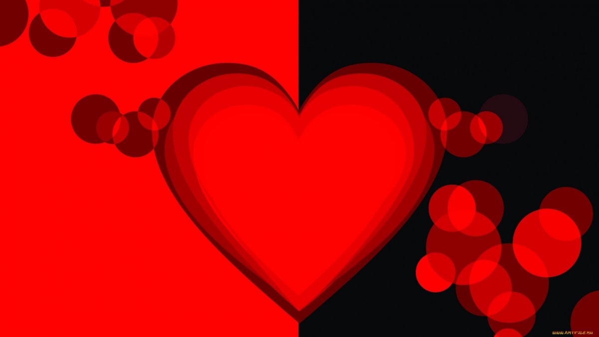 Красное сердечко на черном фоне