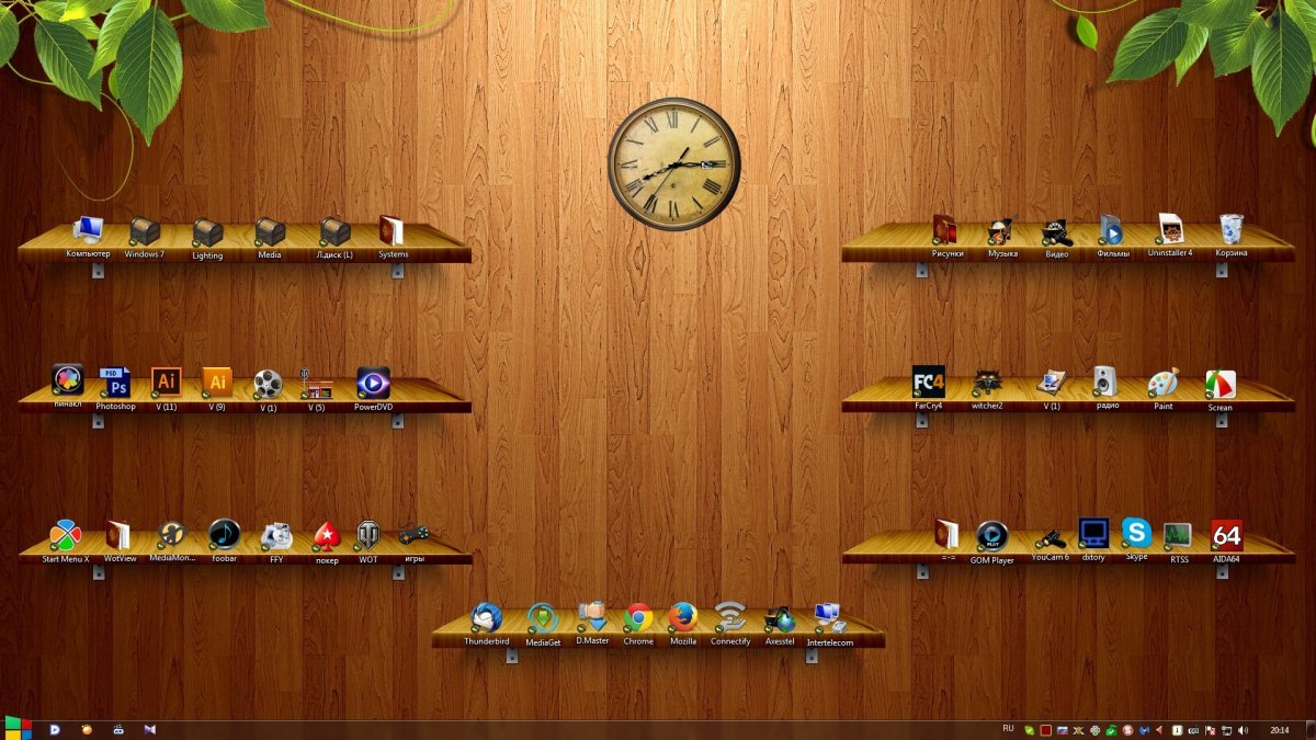 Деревянные полочки фон Графика