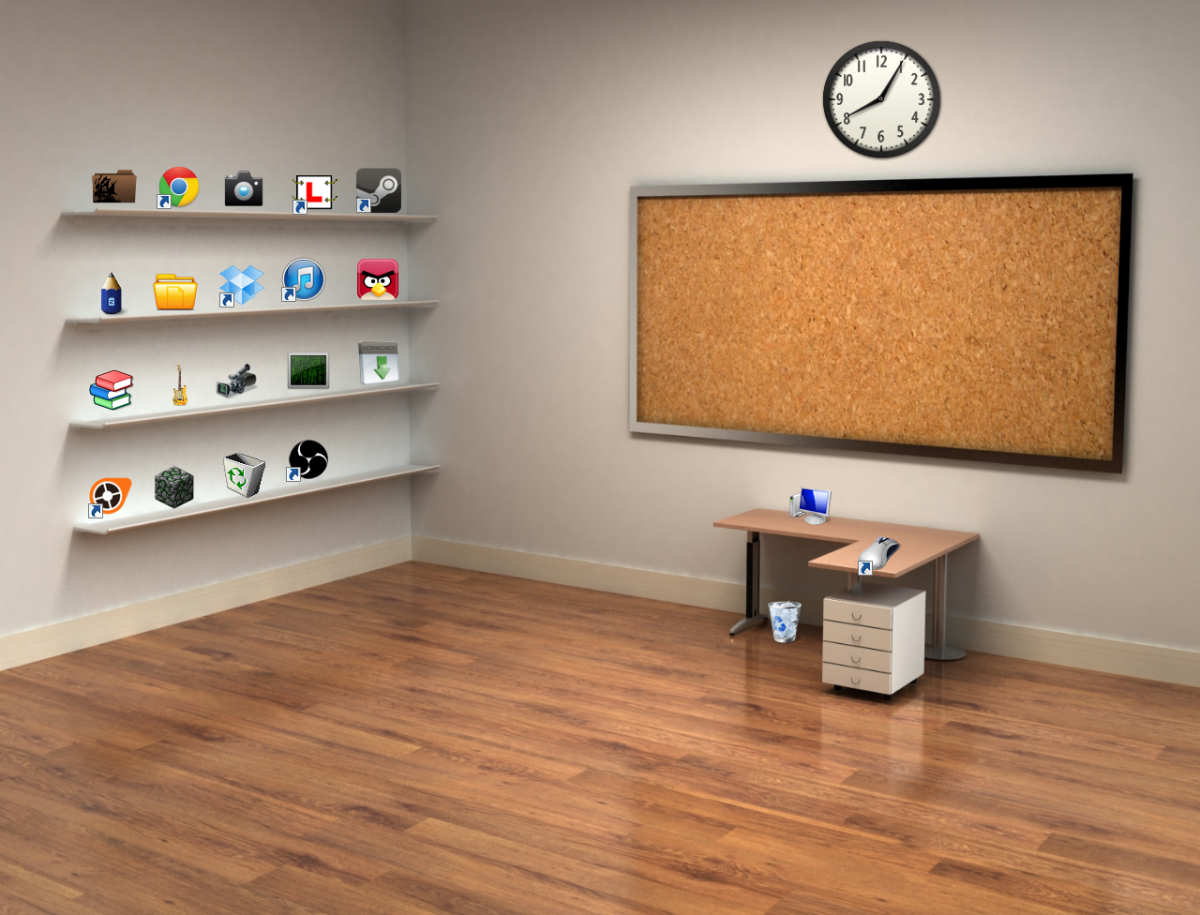 Пустые деревянные полки